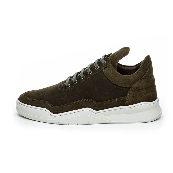 Filling Pieces Low Top Ghost Waxed Suede (Dark Green) 2522259