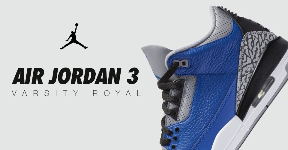 De Air Jordan 3 &#8216;Varsity Royal&#8217; komt eraan