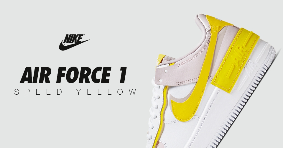 De nieuwe Nike Air Force 1 Shadow 'Speed Yellow' is nu verkrijgbaar