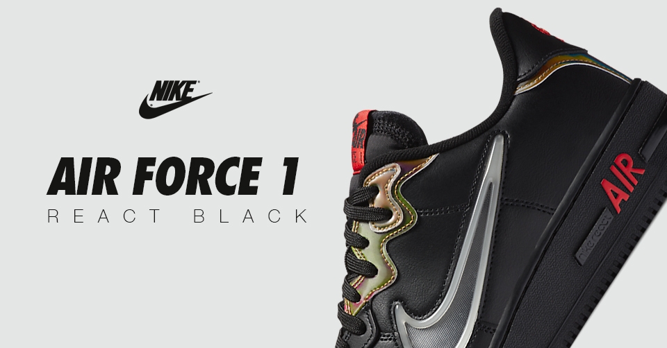 De Nike Air Force 1 React 'Black' krijgt een nieuwe make-over