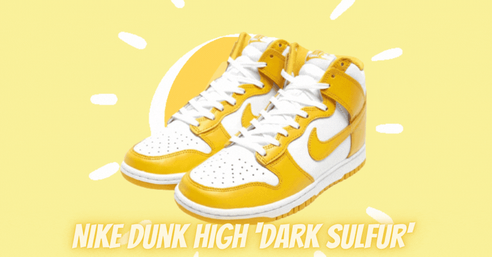 Door de Nike Dunk High 'Dark Sulfur' krijg je zin in de zomer 🌞