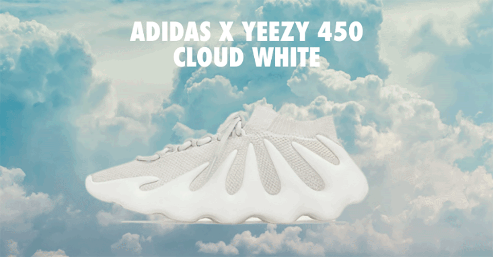 De nieuwe adidas Yeezy 450 Cloud White zijn futuristisch en dromerig