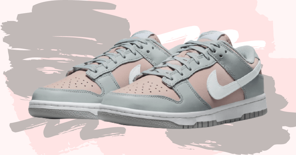 De Nike Dunk Low krijgt een grijs roze colorblock