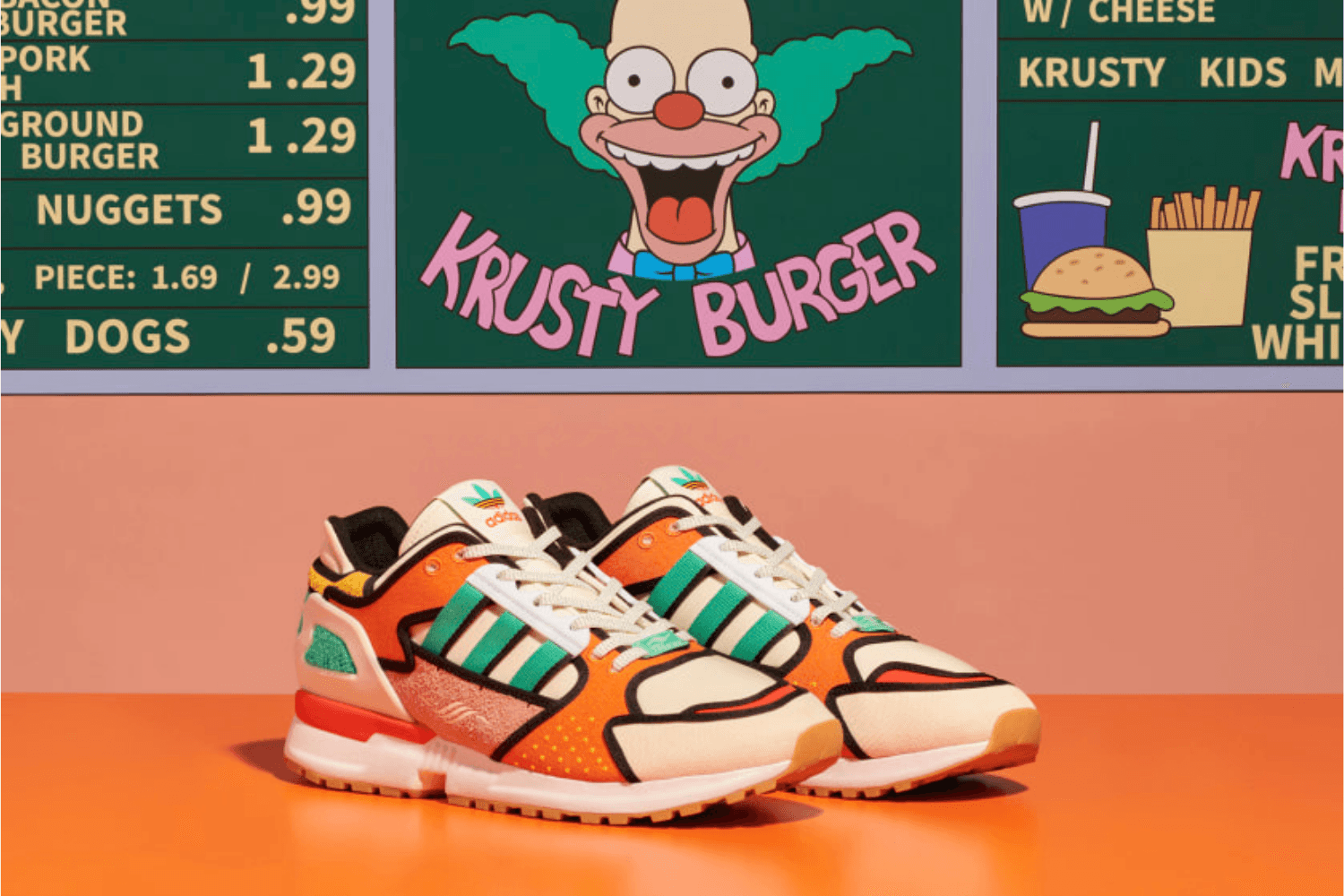 De adidas ZX 10.000 Krusty Burger in restock