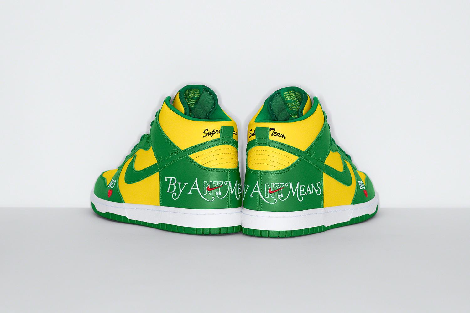 Supreme X Nike SB Dunk High 'By Any Means' - Brazil
