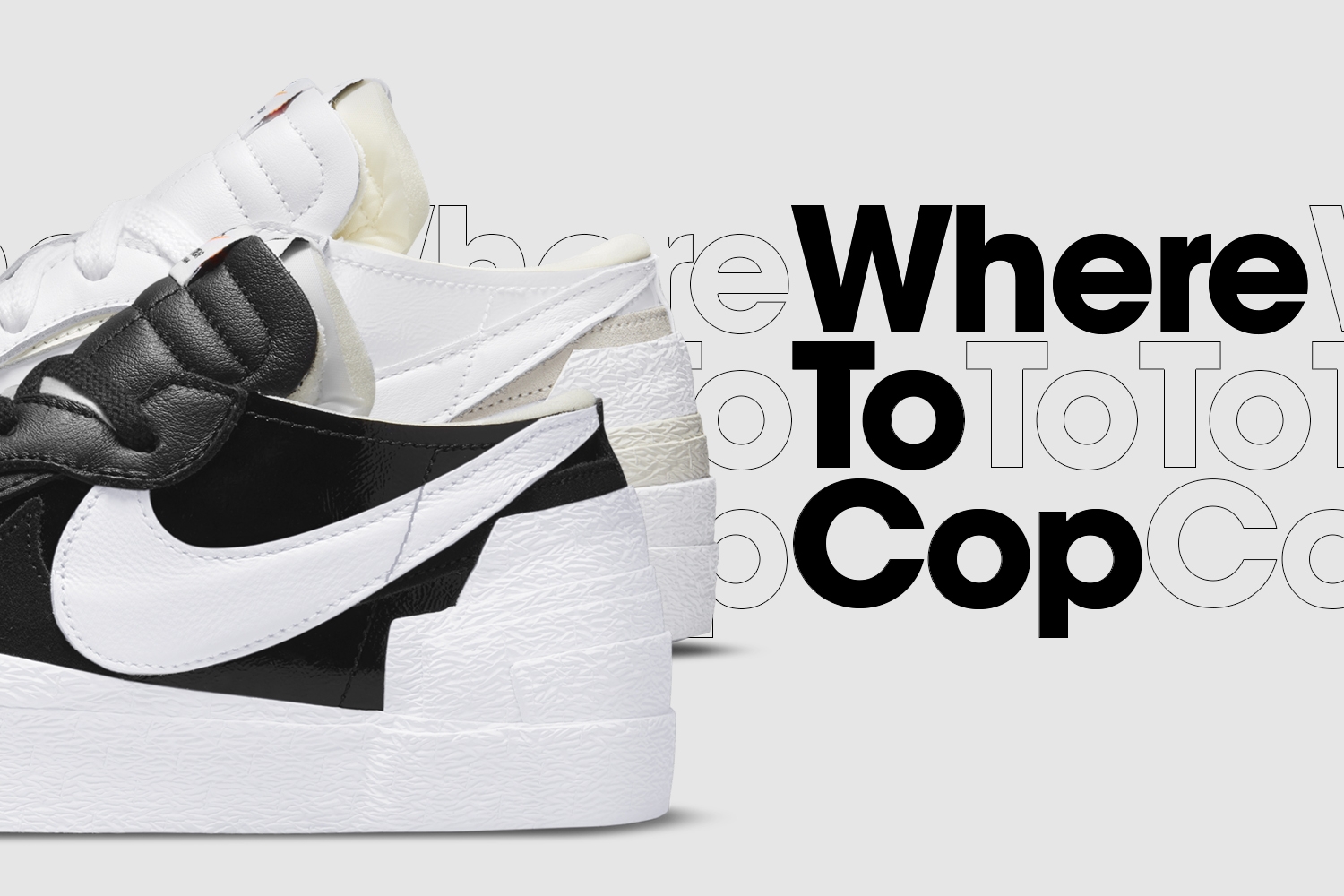 Where to cop: sacai x Nike Blazer Low &#8216;White Patent&#8217; &#038; &#8216;Black Patent&#8217;