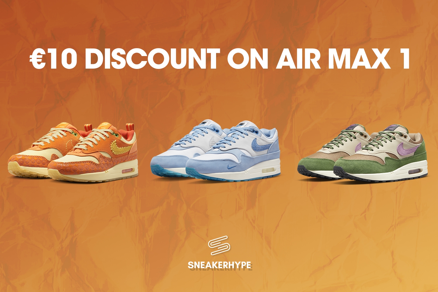 Scoor de beste Air Max 1&#8217;s bij Sneakerhype tijdelijk met €10 korting