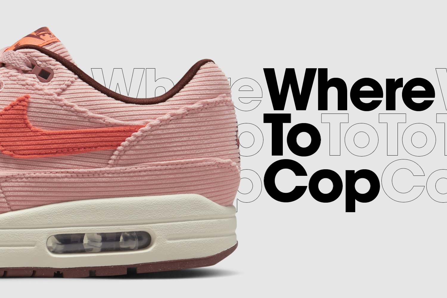 Where to cop: Nike Air Max 1 Corduroy PRM &#8216;Coral Stardust&#8217;