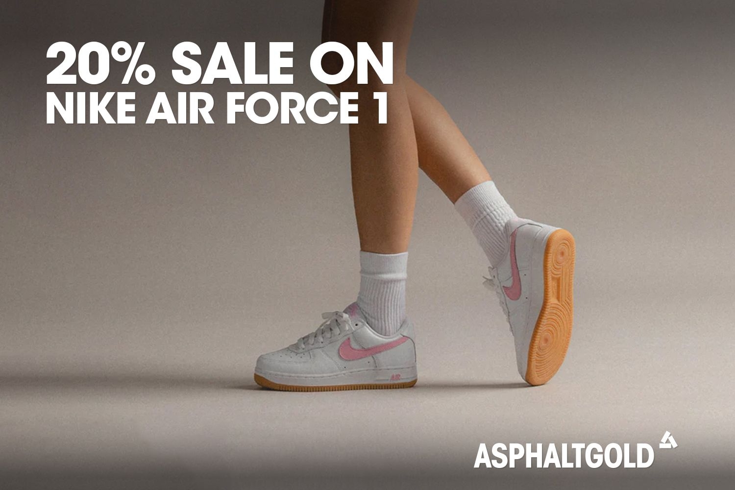 20% korting op Nike Air Force 1&#8217;s bij Asphaltgold