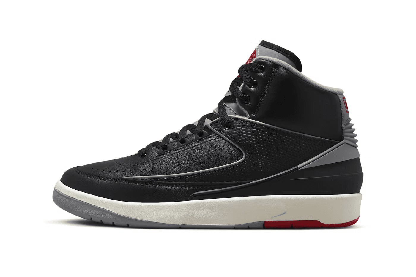 The Air Jordan 2 “Black Cement” zijkant