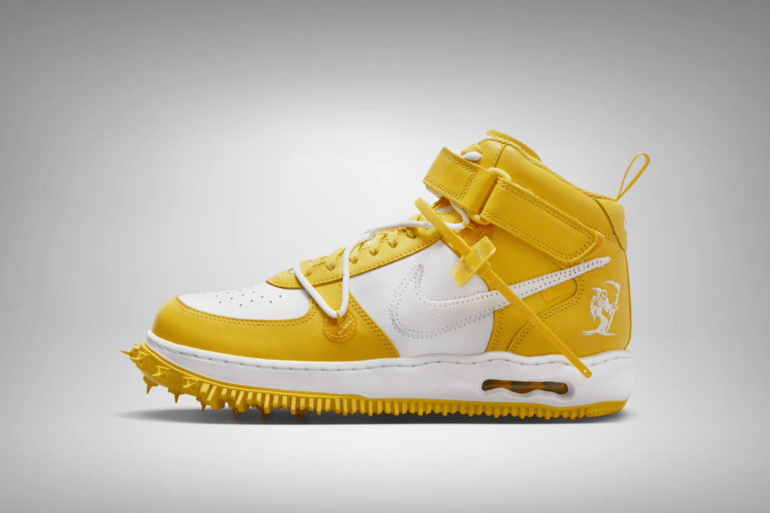 Release reminder: Off-White x Nike Air Force 1 Mid &#8216;Varsity Maize&#8217;