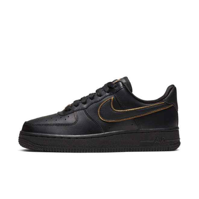 Nike WMNS Air Force 1 '07  'Black' Gold Swoosh Pack AO2132-005