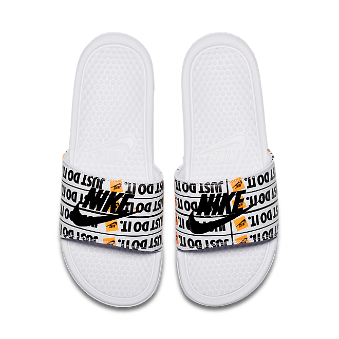Nike JDI Benassi Slippers met print in wit 631261-102 631261-102