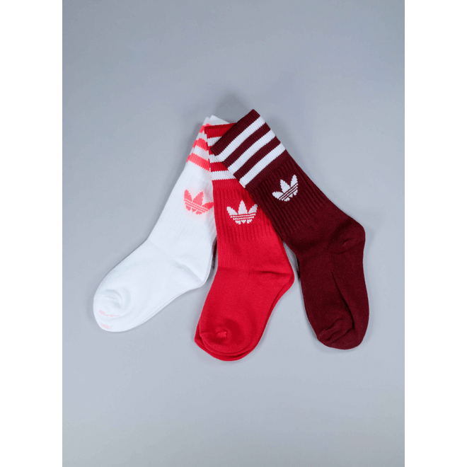 Adidas Solid crew socks red 3-pack ED9360