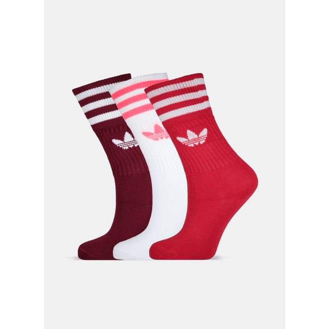 Adidas Crew Socks 3-Pack White Collegiate Burgundy Scarlet GN3073