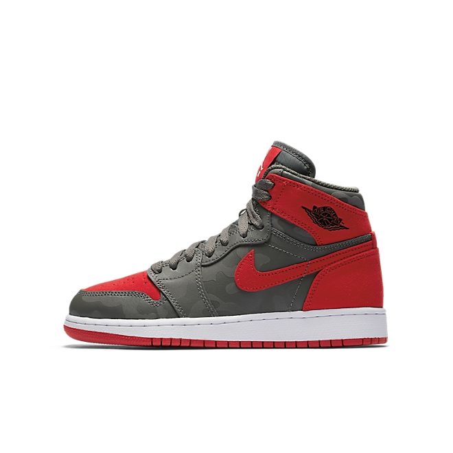 Nike Air Jordan 1 Retro Hi Prem BG (Grey/Red)) 822858-032