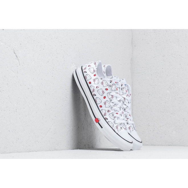 Converse x Hello Kitty Chuck Taylor All Star Ox White/ Fiery Red/ Prism Pink 163916C