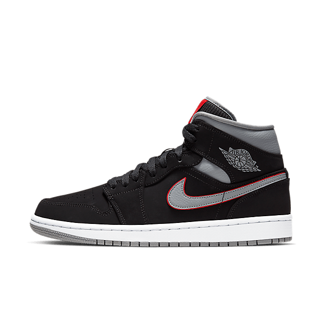 Nike Air Jordan 1 Mid (Black / Particle Grey - White - Gym Red) 554724 060